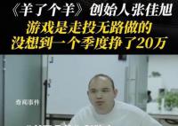 羊了個羊創始人沒想到仨月賺20萬 稱羊了個羊是走投無路時做的