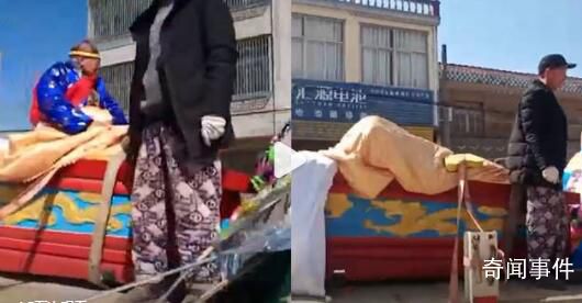 官方回應老人坐棺材給自己辦葬禮 正在核實處理中