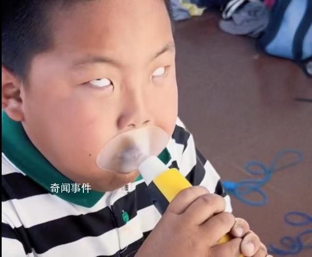 小男孩做肺活量測試拼到翻白眼 逗笑了不少網友