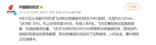 國(guó)航航班發(fā)動(dòng)機(jī)起火 乘客高喊快跑