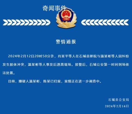 江西警方通報電影院吵架打人事件 案情正在進一步調(diào)查中