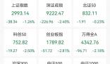 A股再度跌破3000點大關(guān) A股主要指數(shù)今日齊挫